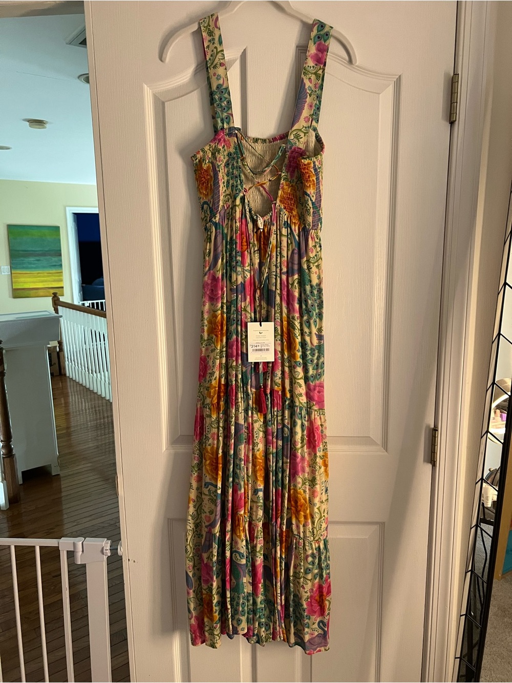 Spell Floral Maxi Dress in Pink, Green & Yellow - Picture 2 of 3